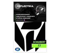 Kit Spécial Autocollants Stickers Réfléchissants pour Casque Moto Schuberth S3 - Adhésif Noir de Signalisation Homologués Normes Française - Visibilité de Nuit