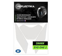 Kit Spécial Autocollants Stickers Réfléchissants pour Casque Moto Shark Evo One 2 - Adhésif Blanc de Signalisation Homologués Normes Française - Visibilité de Nuit