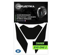 Kit Spécial Autocollants Stickers Réfléchissants pour Casque Moto Shark Evo One 2 - Adhésif Noir de Signalisation Homologués Normes Française - Visibilité de Nuit