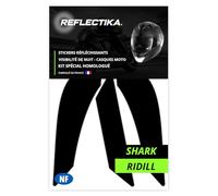 Kit Spécial Autocollants Stickers Réfléchissants pour Casque Moto Shark Ridill - Adhésif Noir de Signalisation Homologués Normes Française - Visibilité de Nuit
