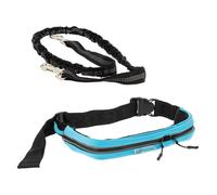kit sport 2 pièces bleu-noir - laisse main libre chien