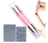 Kit Stamper Nail, timbre d'ongle - Empestation d'art stylos,Décoration de strass de strass doubles stylos à empreindre les stylos pour la manucure Salon à la maison Femmes Girls