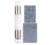 Kit Stamper Nail, timbre d'ongle - Manucures Stamping stylos,Décoration de strass de strass doubles stylos à empreindre les stylos pour la manucure Salon à la maison Femmes Girls