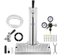 VEVOR Kit colonne à bière robinet simple acier inoxydable régulateur double jauge W21,8 pour bar