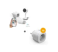 Kit Start Connect Home - 3 Prises connectées avec caméra connectée motorisée - ampoule connectée