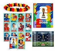 Kit Starter Fan Coupe du Monde 2026 - Album Original Panini, Calendrier des Matchs + Collier de Fleurs Allemagne, ,Panini,Panini