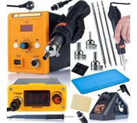 Kit station de soudage T12 Rosfix Orange Akbash Standard T12OAS + Hot-Air Rosfix 858D + 3 buses + pannes de fer à souder (T12-IL, T12-B, T12-BC4) + tapis de soudure silicone