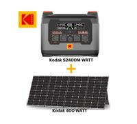 Kit Station d'Énergie Portable - KODAK - S2400 - Batterie 2047Wh - Panneau Solaire 400W - Micro-onduleur 800W