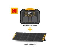KODAK Kit Station d'Énergie Portable S300 + Panneau Solaire 120W - Batterie 236Wh - Multiports - Idéal pour Camping, Urgences