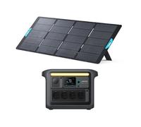 Kit Anker SOLIX C1000X Station électrique portable avec Panneau Solaire 400W, générateur solaire 4*AC 1800W Noir