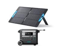 Kit Anker SOLIX F2000 Station électrique Professionnelle avec Panneau Solaire 100W, 2048 Wh, Générateur solaire 3*AC 2400W Noir