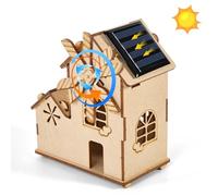 Kit STEM:Maison éolienne Solaire - Puzzle Scientifique 3D en Bois à Faire soi-même pour Enfants,modèle éducatif pour Enfants de 8 à 12 Ans,Inspirer la créativité des garçons et des Filles
