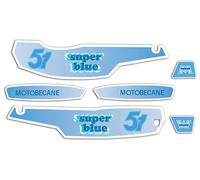 Kit Stickers Motobecane MBK 51 Super pour décorer Votre Motobécane comme à l'époque (kit déco Complet) (Super Blue)