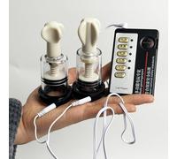 Kit Stimulation Électrique Ventouses Tétons Pompe à Pression Progressive | YILUQIFLY BDSM Réglable Electro Shock Jouets sexuels Suceurs Hommes Femmes Adultes Bondage Masturbateur Coupe Extreme