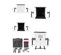 Kit studio photo 2 projecteurs 40 cm 40 cm 40 cm 425LM Pliable 4 couleurs Arrière-plans inclus Sac de voyage Noire