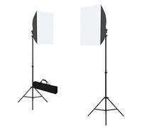 Kit studio photo avec softbox, système de fond en aluminium, 2 boîtes à lumière de 40 x 60 cm, trépied réglable en hauteur, fond en coton de 500 x 300 cm, idéal pour portrait, vidéo, streaming
