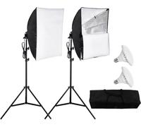 Kit Studio Photo Softbox 60x60cm - 30W 5500K LED - support ajustable - Eclairage professionnel pour la photographie - Alternatives au flash