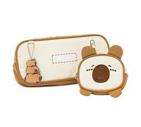 Kit stylisé Alphabet Capybara - Étui flexible 3D pour crayons à crayons cadeaux d'anniversaire en matériau | Organisateur fantastique zippé pour les écoles des enseignants adolescents qui accueillent