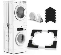Kit Superposition Lave-Linge Sèche-Linge Universel Réglable 45-68cm Blanc