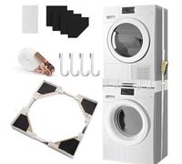 Kit Superposition Lave Linge Seche Linge Universel,Support Machine a Laver SecheLinge,superposition lave linge seche linge,45-68cm,kit de cadres de raccordement réglables pour200kg,peu encombrants