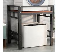 Kit Superposition Machine à Laver Sèche-Linge, capacité de charge de 500 kg, Structure Acier 4x4cm Renforcée, Pieds Anti-Dérapants Réglables(Top-loading-Black B)