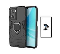 Kit Support Magnétique de Voiture + Coque 3X1 Military Defender pour Oppo A57s - Noir