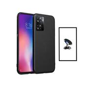 Kit Support Magnétique de Voiture + Coque Silicone Liquide pour Oppo A57s - Noir