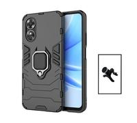 Kit Support Magnétique de Voiture Renforcé + Coque 3X1 Military Defender pour Oppo A17 - Noir