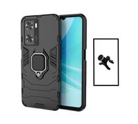Kit Support Magnétique de Voiture Renforcé + Coque 3X1 Military Defender pour Oppo A57s - Noir