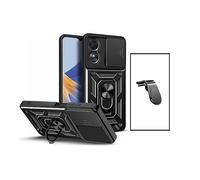 Kit Support Magnétique L Safe Driving Voiture + Coque Magnetic Military Defender Slide Window Anti-Impact Pour Oppo A98 5g - Noir