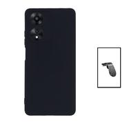Kit Support Magnétique L Safe Driving Voiture + Coque Silicone Liquide pour Oppo A58 - Noir