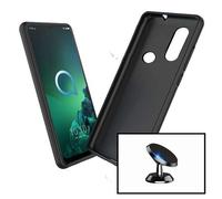 Kit Support Magnétique Pour Voiture + Coque Silicone Liquide Pour Alcatel 1v (2020)