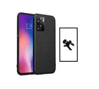 Kit Support Magnétique Renforcé de Voiture + Coque Silicone Liquide pour Oppo A57s - Noir
