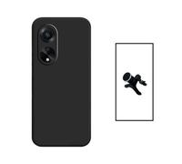 Kit Support Magnétique Renforcé de Voiture + Coque Silicone Liquide pour Oppo A98 5G - Noir