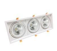 Kit Support Triple AR111 Encastrable Orientable avec 3 Ampoules LED 20W - Blanc Froid 6000K - 8000K