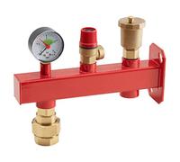 KIT SUPPORT VASE EXPANSION POUR CHAUFFAGE- vase d’expansion 5-40L (Support/Valve double rétention/Valve de sécurité pour chaudière/Purgeur automatique d’air/Valve de rétention pour purgeur/Manomètre