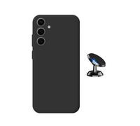Kit Support Voiture Magnétique + Coque En Silicone Liquide Phonecare Pour Samsung Galaxy S25 Fe - Noir