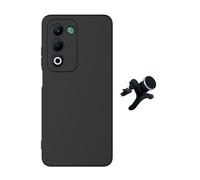 Kit Support Voiture Magnétique Renforcé + Coque Silicone Liquide PHONECARE Pour Oppo A5 5G - Noir