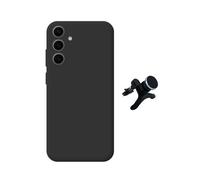 Kit Support Voiture Magnétique Renforcé + Coque Silicone Liquide Phonecare Pour Samsung Galaxy S25 Fe 5g - Noir