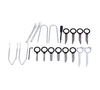 Kit suppression autoradio clé installation CD EVGATSAUTO 20PCS en acier au carbone pour la plupart des voitures radio audio stéréo lecteur Dash Argent + Noir