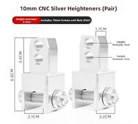 Kit Surélévation Siège pour moto CNC Ajustable Kit Surélévation | Alliage pour aluminium CNC, réglage 8mm 10mm, finition pour robuste, installation rapide, couleur au choix(Silver)