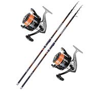 Kit Surfcasting Canne Promax 4,20 m 180 g ou 200 g + Moulinet Trabuc au choix (2 PROMAX 4,20 m 200 g + 2 trébuche DAYTON 8000)