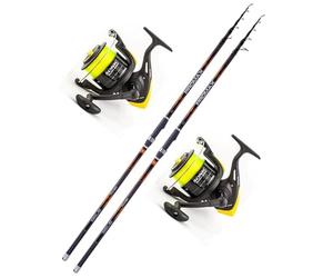 Kit Surfcasting Canne Promax 4,20 m 180 g ou 200 g + Moulinet Trabuc au choix (2 PROMAX 4,20 m 200 g + 2 trébuche SONIC 8000)
