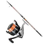 Kit Surfcasting Canne Trabuc OCEANIC Storm Surf Télescopique 4,20 m 200 g + Moulinet Trabic (1 canne + DAYTON 8000)