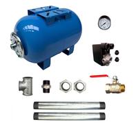 Kit Surpresseur Eau Horizontal 200l - 1 Pouces Avec Pressostat Et Manomètre