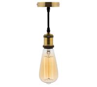 Zenitech Kit suspension vintage avec câble textile et ampoule filament carbone Edison