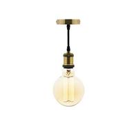 Zenitech - Kit suspension vintage avec câble textile et ampoule filament carbone Petit globe Cuivre G