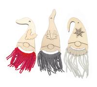 Kit Suspensions Gnomes En Bois Et Laine Activité Enfant 3 Pièces