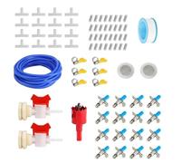 Kit Système d'Abreuvoir Bunny | 16 Pièces Pipettes Abreuvoir avec Tuyau 10 Mètres - Kit D'Hydratation pour Cage Hamster Poulet Lapin Furet