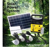 Kit Système Générateur Panneau Solaire 10W 6V + 3 Ampoules LED + EU Prise Chargeur Pour Téléphone Camping Extérieur